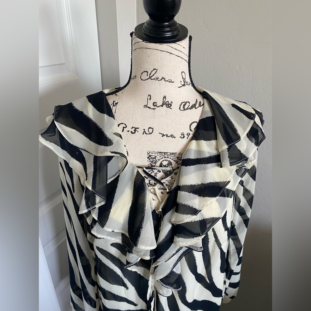 ASOS Zebra Ruffle Mini Dress - Picture 2 of 6